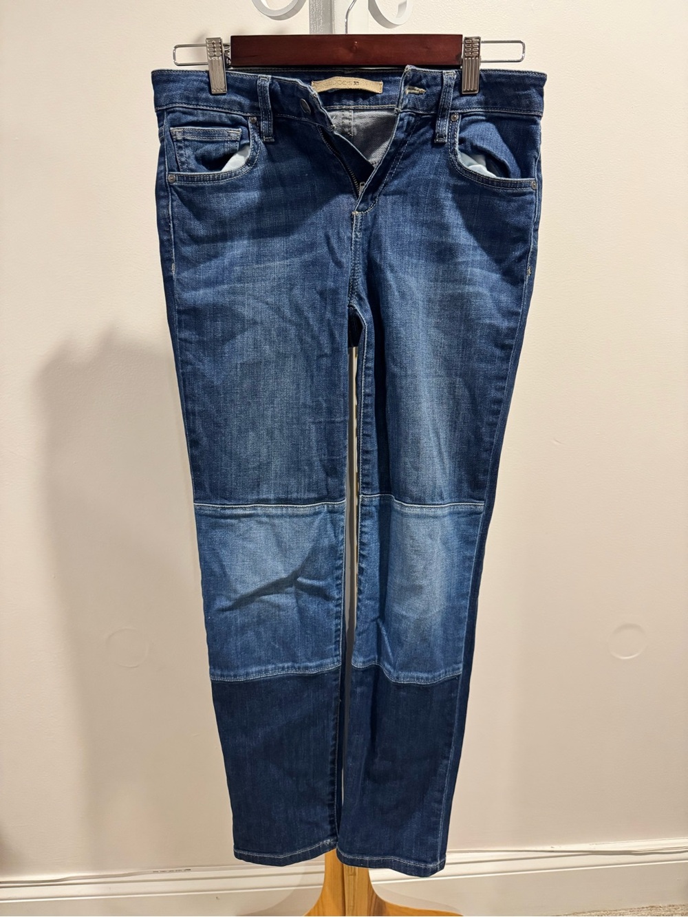Joe's Jeans Straight-Leg Patchwork Indigo Denim